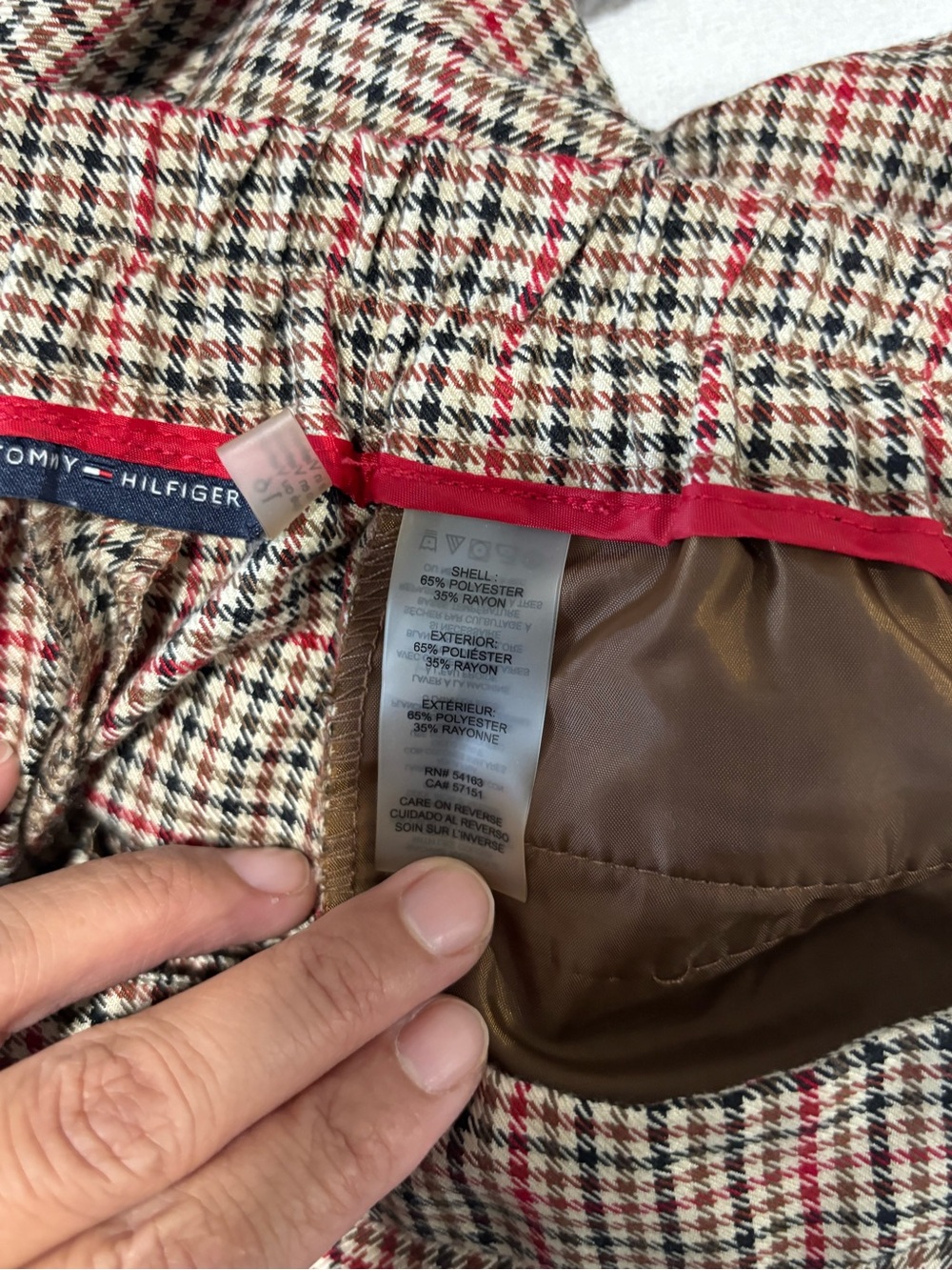 Tommy Hilfiger Brown Glen Plaid Cropped Slim Pants - Picture 10 of 14